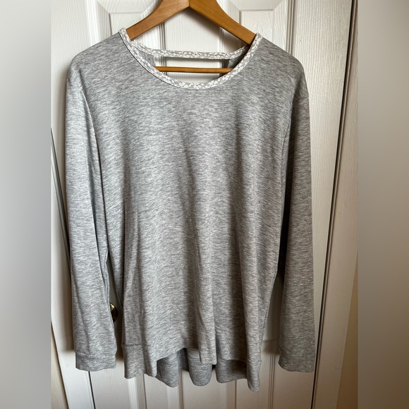 Victoria’s Secret open back lace trimmed sweatshirt. Size Large. - Picture 1 of 4